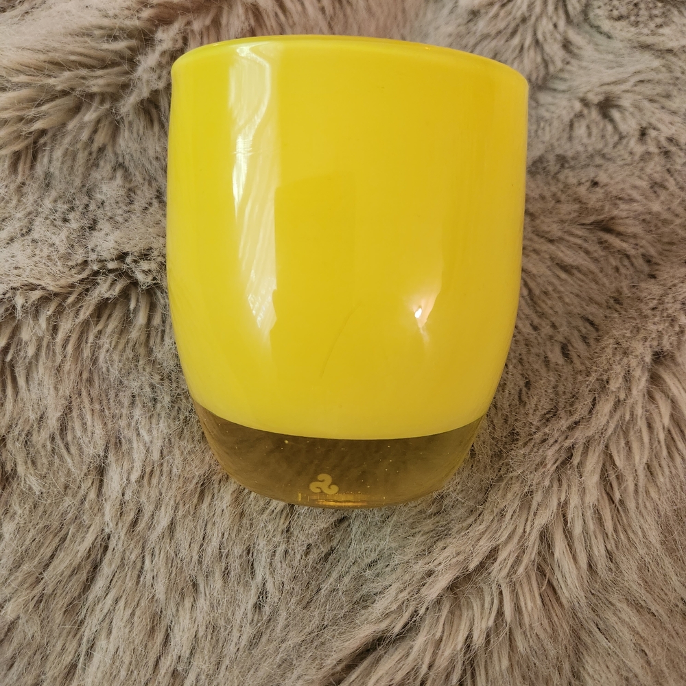 Yellow Glass Candle Holder